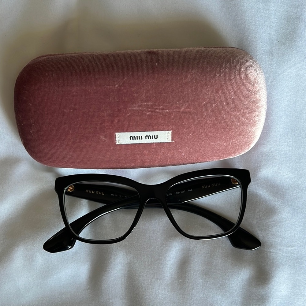 Black MiuMiu stardust optical frame